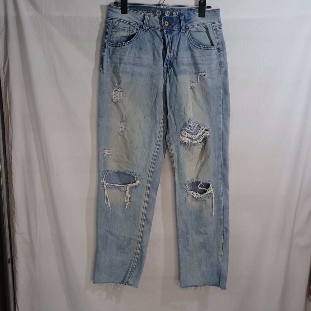 Women's By Rewash High Rise Dad Jean Vintage Reunion Ripped Distressed Jean 7/28